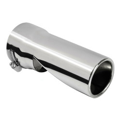 Polished stainless steel tailpipe Ø 50-62 mm