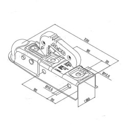 Al-Ko AK7 Gelenk 60 mm Vierkantverbindung ohne Knopf