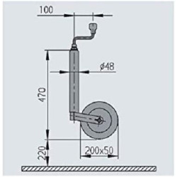 Roue Jockey Servo Full 150 KG Tige Ø 48 Mm