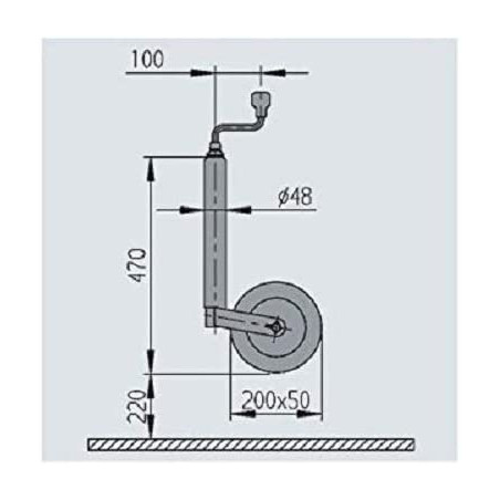 Rueda Jockey Servo Full 150 KG Varilla Ø 48 Mm
