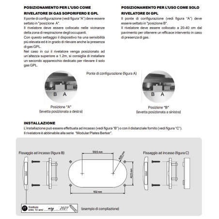CBE BMTG/G Rilevatore gas GPL  e soporifero colore grigio 232800