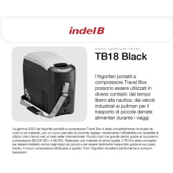 REFRIGERATEUR PORTABLE TB18 18L 12/24V INDELB (jusqu'à - 18°C)