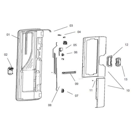 Internal Cover Door Panel CaraD-RF Grey - BG2198