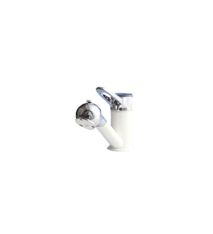 Miscelat autom PRESTIGE white / chrome with extractable hose connector