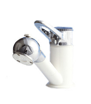 Miscelat autom PRESTIGE white / chrome with extractable hose connector