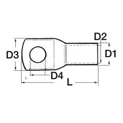 Eyelet terminal Ø pin 8 - 25 mmq