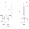 Brass mixer group ELKA LUKE chrome c.abatt.