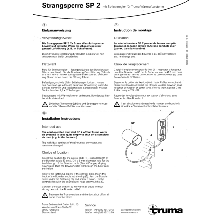Chiusura flusso aria con comando TRUMA 40121-02