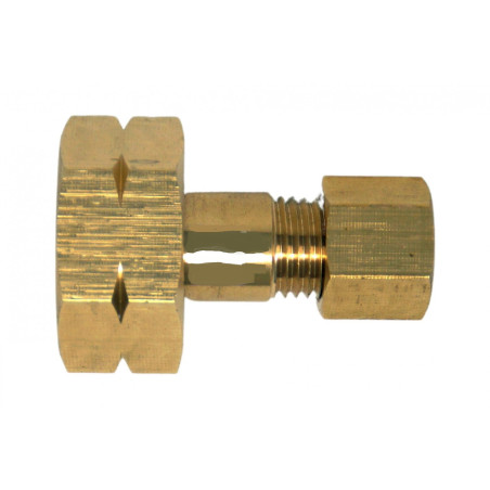 Raccord de raccordement W21,8 x 1 / 14LH sur tuyau en cuivre de 8 mm