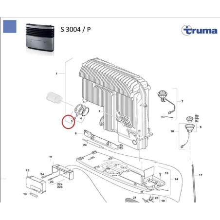 KIT 30036.36 TRUMA CHIMNEY PIPE FASTENING S3002 ex 1003.265 - 30030-03600