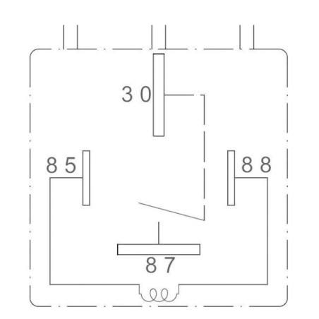 Automotive Relay CBE-R228 12V - 70A faston SPST-NA x batería paralela 222965