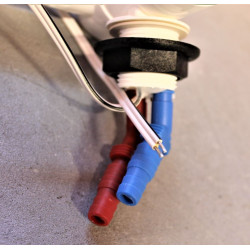Grifo mezclador COMET LONDON blanco con microinterruptor, conexiones PG, orificio de 22 mm