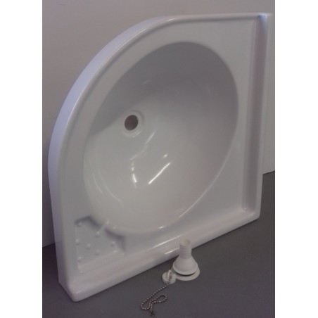 Columna de esquina para baño izquierda blanca 430x430h800