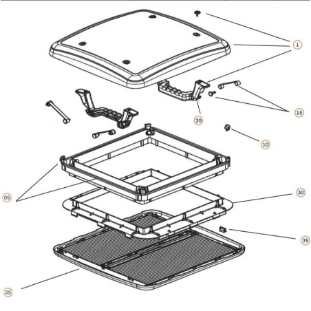 BG180425 Crema RAL9001 Cornice Interna Mini-Heki Plus Dometic