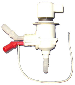 White automatic undercounter premixer with 22 mm hole and PG connections with microswitch