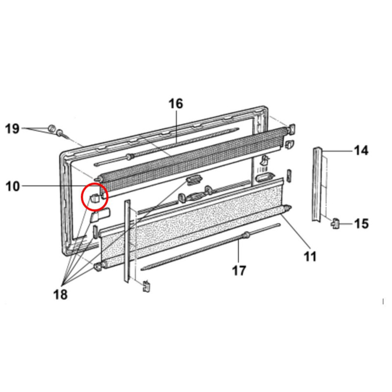 Knopfführung RH+LH Insektenschirm S3/S4 SEITZ -...