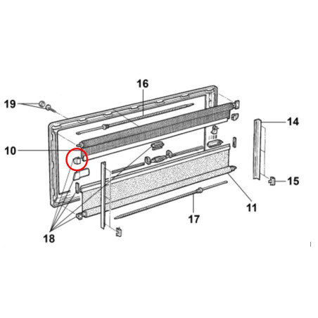 Guide de boutons RH+LH moustiquaire coulissante S3/S4 SEITZ - SP02135Z - 920802