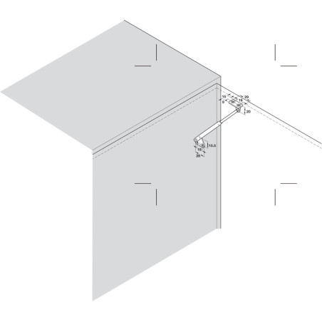 Supporto telescopico 200 mm x ante a ribalta acciaio