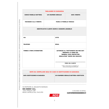 GP100B NDS GREENPOWER AGM services battery