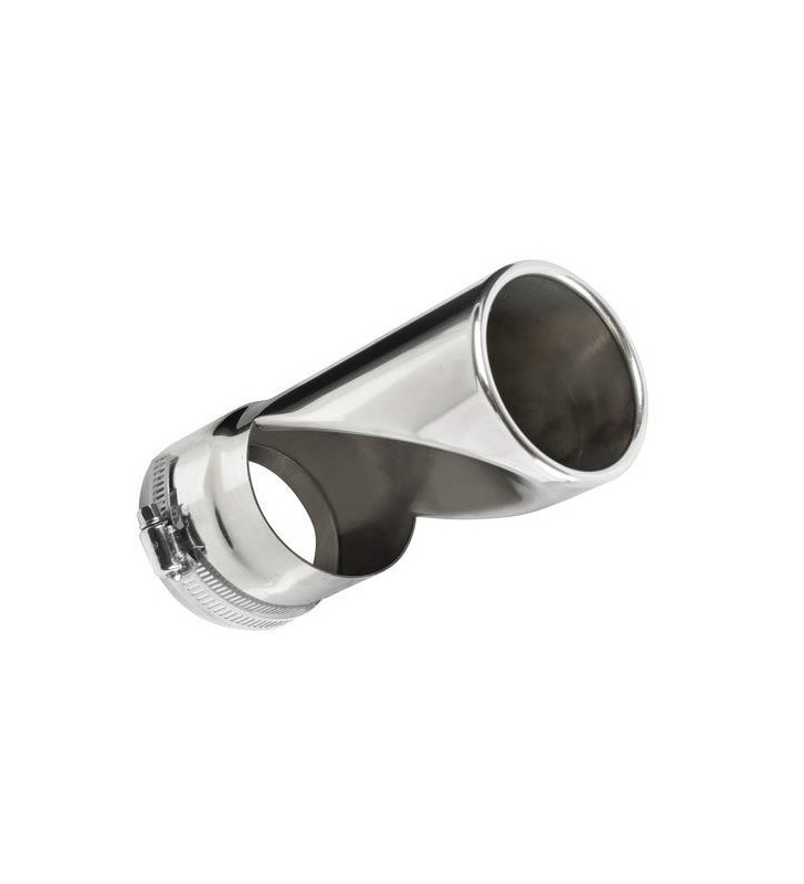 Polished stainless steel tailpipe Ø 50-62 mm