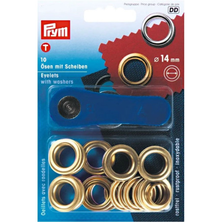 kit of 10 eyelets 14 mm with tool