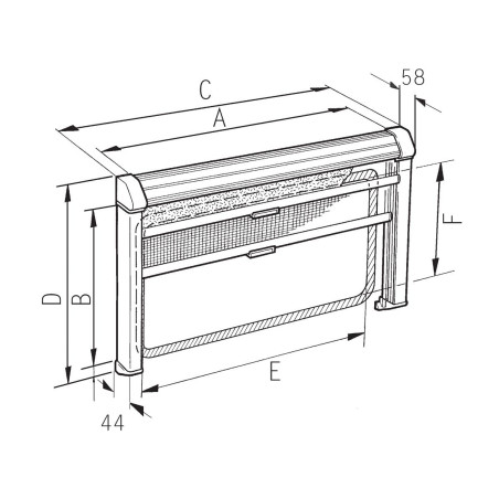 750X650 GRAY RASTROLLO 3000 BLACKING MOSQUITO SCREEN