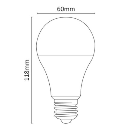 Bombilla LED clásica 9-30V 10W 890lm 4000K E27