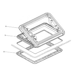COMPLETE FRAME HEKI 1 LIGHT GRAY WITH VENTILATION - Dometic 540E0109