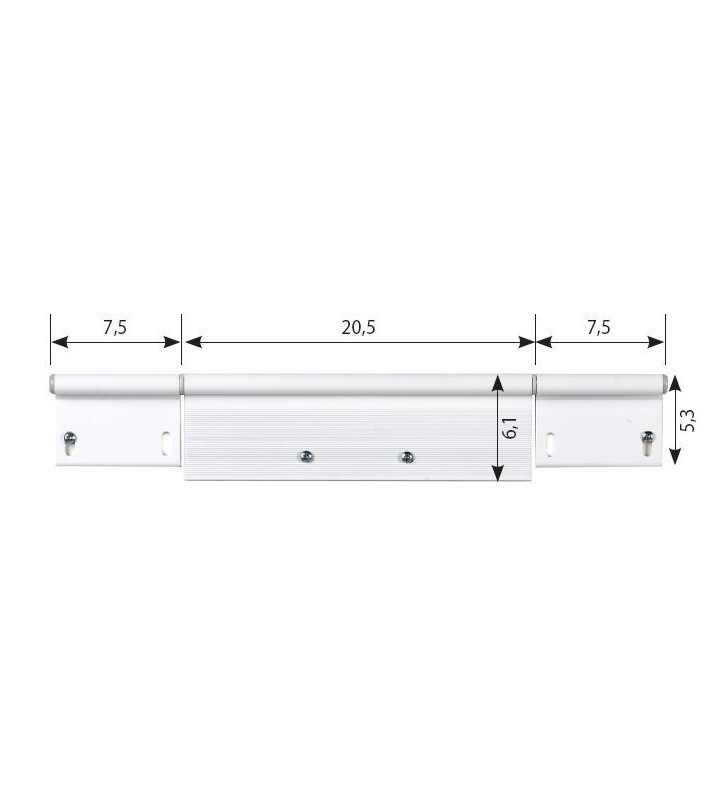 HINGE KIT C07 61X200 + 2 * 53X70 WHITE RAL9010