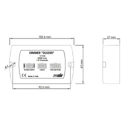 DLS-200 CBE DIMMER 8 CHANNELS 200W FOR HALOGEN LED LIGHTS