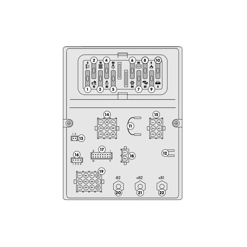 DS300-ST CBE 12V USER DISTRIBUTION PANEL WITH FUSES - 209000