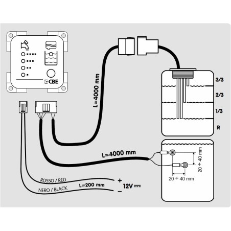CBE MT214 PANEL DE PRUEBAS 12V GRIS DOS TANQUES