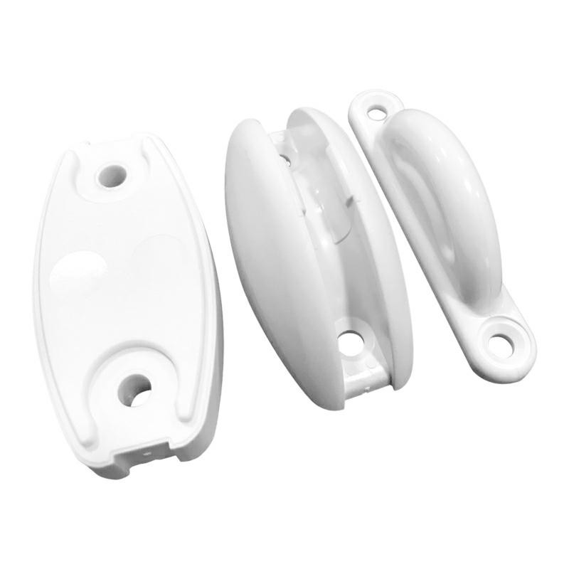 FAP Tope de puerta exterior de plástico blanco de tres piezas