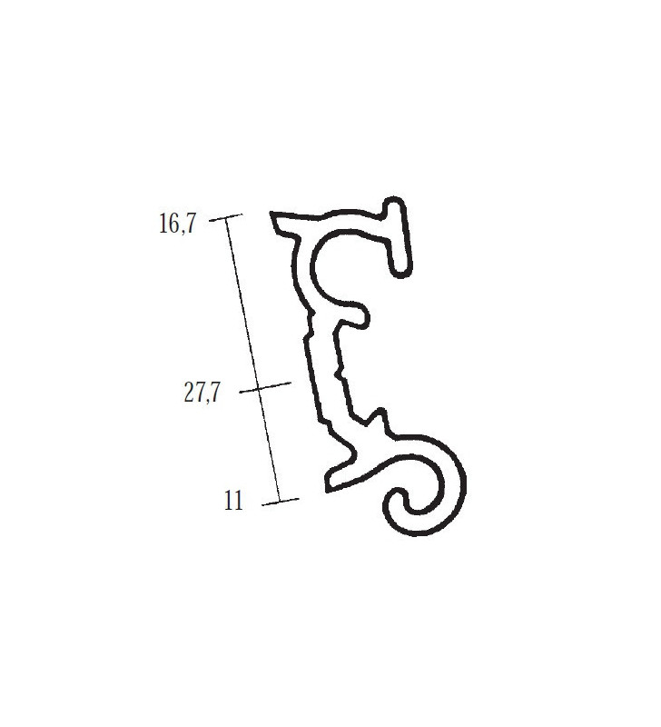 Profil de crochet supérieur de fenêtre pour F48 Roxite 2 mètres