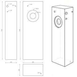 Réservoir de 92 litres 38 * 110 * 22 cm