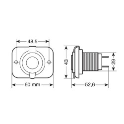 Prise double encastrable USB A + USB C 12/24V - 3A