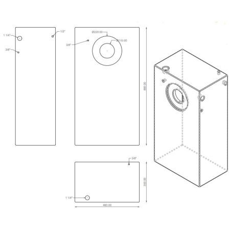 Serbatoio 127 lt 48*88*30 cm