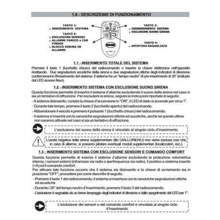Mando a distancia de alarma estanco de 4 canales GEMINI G849 ex G848