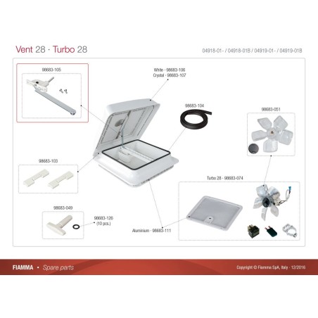 Kit bras d'ouverture TURBOVENT 40x40 FLAME 98683-129