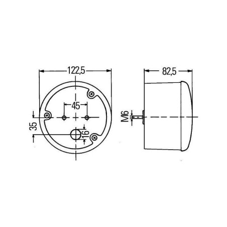 Luz intermitente de dirección y marcha atrás Ø 122,5 mm