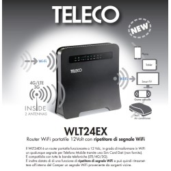 Router TELECO WLT24EX 4G con puente wifi y cable mechero 12 Vdc