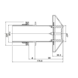 Thermoplastic chimney for hood Ø 60 mm - Zadi