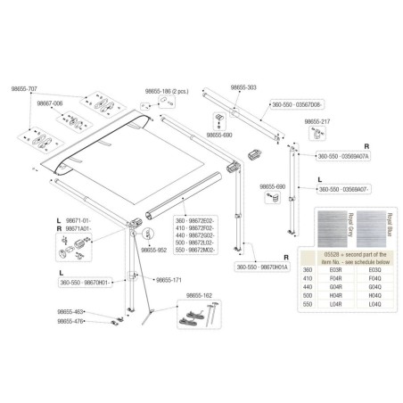 Sperrklinkensatz für Fiamma Caravanstore – 98655-186
