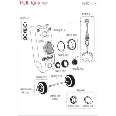 Roll Tank 40 F acqua potabile FIAMMA blu 08307-02A