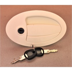 Cerradura exterior FAP Blanca 160x100 para taquillas con llave y gancho