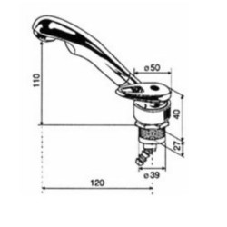 ABS mixer REICH TWIST hole 39mm w / microint. chromed