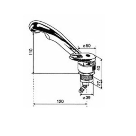 ABS mixer REICH TWIST hole 39mm w / microint. chromed