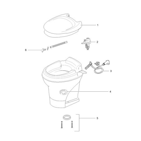 Thetford 31706 Aqua-Magic V Toilet Foot Nozzle Assembly