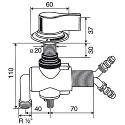 REICH - STYLE2000 - Mitigeur sous table avec interrupteur à bouton blanc