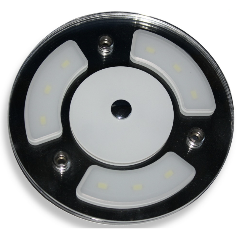 Plafonnier LED diamètre 130 mm - 4000K - veilleuse bleue - interrupteur tactile